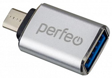 PERFEO (PF_C3002) adapter USB на micro USB c OTG, 3.0 (PF-VI-O012 Silver) серебряный Адаптер