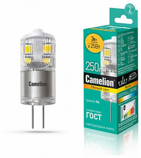CAMELION (13862) LED3-G4-JD-NF/830/G4 Лампа
