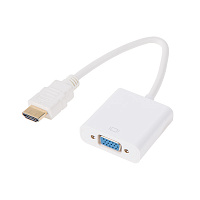 REXANT (17-6835) Переходник штекер HDMI - гнездо VGA, кабель белый Переходник