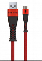 MORE CHOICE (4627151192253) K41Sa USB (m)-Type-C (m) 3.0А 1.0м - черный/красный Кабель