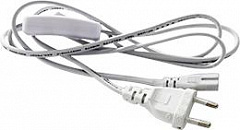 ECOLA LT5RSSELT LED linear сетевой шнур для светильника T5 с вилкой и общим выключателем, 1м белый Сетевой шнур для светильника T5 с вилкой и общий вы