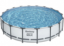 BESTWAY Бассейн каркасный Steel Pro MAX, 549 х 122 см, фильтр-насос, лестница, тент, 56462 Бассейн каркасный