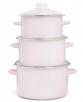 ЭСТЕТ Набор посуды ЭТ-75235 "Розовый" цилиндрический 2.0+3.0+4.0л 6 пр Набор посуды