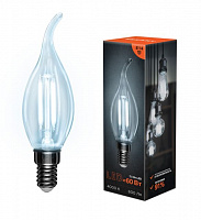 REXANT (604-102) Свеча на ветру CN37 7.5 Вт 600 Лм 4000K E14 прозрачная колба Лампа светодиодная