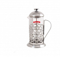 MALLONY Чайник/кофейник (кофе-пресс) OLIMPIA, 600 мл, из жаропрочного стекла, в корп из нерж ст, T046-600ML (950137) Чайник заварочный