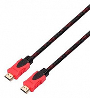 EXPLOYD EX-K-1410 Кабель HDMI-HDMI V1.4 2.0M круглый чёрный-красный Кабель HDMI
