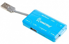 SMARTBUY (SBRH-750-B) хаб + картридер синий USB-устройство