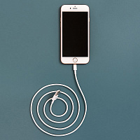 REXANT (18-0000) USB-Lightning кабель для iPhone/PVC/white/1m/REXANT/ ОРИГИНАЛ (чип MFI) Дата-кабель