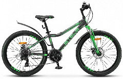 STELS Navigator-410 MD 24" 21-SP V010*LU091556*LU082934 *12" Чёрный/зелёный Велосипед