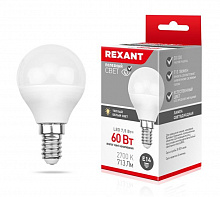 REXANT (604-031) (GL) 7,5 ВТ E14 713 ЛМ 2700 K Лампа светодиодная