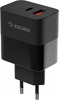 КОСМОС KHCH30WUSBTC черный Сетевое зарядное устройство для смартфона
