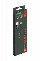 EXPLOYD EX-K-1150 Дата-кабель/USB - 8 Pin/круглый/чёрный/1М/2A/Rash Кабель