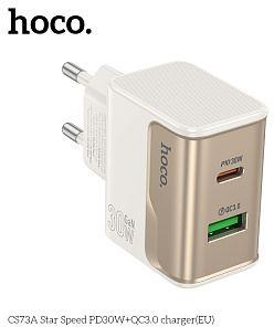 HOCO (6942007653794) CS73A 1USB+1Type-C 3.0A PD 30W+QC3.0 White СЗУ