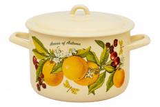 ЛЫСЬВА 16111/4КмЭ/Э Фруктовая фантазия эмал 2,9л Кастрюля ЛЫСЬВА 16111/4КмЭ/Э Фруктовая фантазия эмал 2,9л