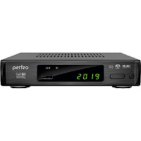 PERFEO (PF-A4412) LEADER DVB-T2/C Perfeo DVB-T2/C приставка "LEADER" для цифр.TV, Wi-Fi, IPTV, HDMI, 2 USB, DolbyDigital, пульт ДУ