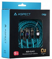 ASPECT RCA-CL4.5, Cyan Line, витая пара, OFC, 1 экран, 4RCA-4RCA, 5м