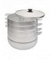 КАЛИТВА 180635 алюм 6,0л 3 сетки Мантоварка КАЛИТВА 180635 Манты-казан алюм 6,0л 3 сетки