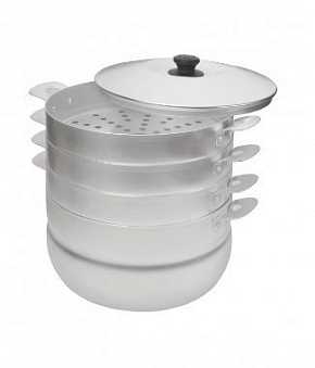 КАЛИТВА 180635 алюм 6,0л 3 сетки Мантоварка КАЛИТВА 180635 Манты-казан алюм 6,0л 3 сетки