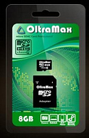 OLTRAMAX MicroSDHC 8GBClass4 + адаптер SD Карта памяти