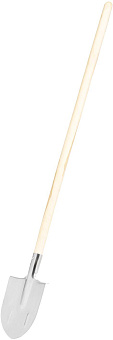СИБРТЕХ Лопата штыковая, нержавеющая сталь, 200х265х1385 мм, ребра жесткости, деревянный черенок, 614675 Лопата