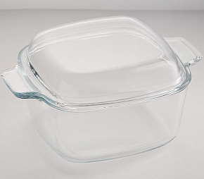 ЗАБАВА РК-511 1,7л Форма для запекания ЗАБАВА РК-511 Квадратная кастрюля с крышкой из термостойкого стекла 1,7л