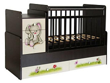 ФЕЯ Кровать детская Фея 1100 Зайчонок, венге-бежевый (2кор) Мебеель для новорожденных