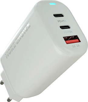 MORE CHOICE (4610196409653) NC79a 1USB+2Type-C 3.0A PD 65W быстрая зарядка для Type-C 2м White СЗУ
