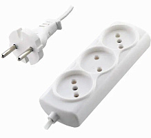 РАДИСТ (2722) б/з 3,0м, 3 розетки, белый Удлинитель