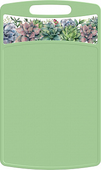 IDILAND Bergamo Botanica прямоугольная 335x220x4мм с декором (зеленый) 222132518/08 Доска разделочная