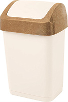 SPIN&CLEAN SC480311000 Wood для мусора 12л с крышкой-маятником, сливочный/бук