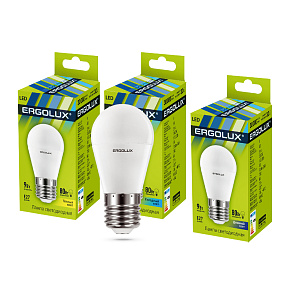 ERGOLUX (13178) LED-G45-9W-E27-6K Лампа светодиодная