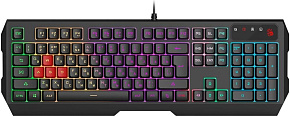 A4TECH Клавиатура Bloody B140N черный USB Multimedia for gamer LED (подставка для запястий) (B140N)