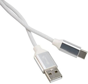 ELTRONIC USB кабель для USB Type-C 1.0м ( 1-25) 3A/60W TPE оплетка (белый) в пакете