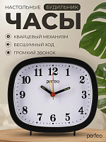 PERFEO (PF_E1968) "PF-TC-021", прямоугольные, черные Часы
