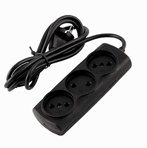 РАДИСТ (2719) б/з 5,0м, 3 розетки, черный Удлинитель
