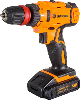 ВИХРЬ ДА-18Л-2КC 18В, 2аккум., кейс 72/14/34 Дрель-шуруповерт аккумуляторная