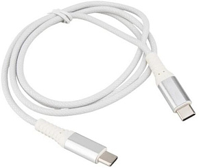 ELTRONIC Кабель Type-C to Type-C 1.0м ( 1-37) 3.0A/60W TPE оплетка (белый) в пакете