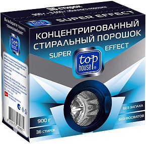 TOP HOUSE Концентрированный стиральный порошок Super effect, 900 г (180681) TOP HOUSE Концентрированный стиральный порошок Super effect, 900 г (180681