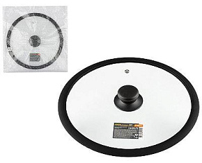 MALLONY Крышка стеклянная C-type с силиконовым ободком CAPPELLO-C, 28 см (003663) Крышка MALLONY Крышка стеклянная C-type с силиконовым ободком CAPPEL