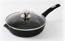 МЕЧТА С22802 Гранит black 22см несъемная ручка стеклянная крышка Сковорода МЕЧТА С22802 Гранит black 22см с несъемной ручкой и стекл. крышкой