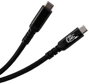 ELTRONIC Кабель Type-C to Type-C 2.0м ( 1-58) 240W нейлоновая оплетка (черный) в пакете