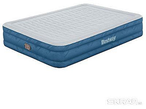 BESTWAY Матрас надувной Fortech Queen Snugable Top со встроенным электронасосом 203x152x36 см 69135 Матрас надувной