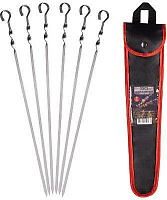 ECOS Набор шампуров 450*10*0,7мм, угловой, с витком, 6шт., в чехле 182540 Набор шампуров