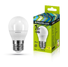 ERGOLUX (12143) LED-G45-7W-E27-3K Лампа светодиодная