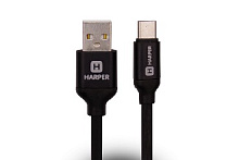 HARPER SCH-730 (USB TYPE C, 1м, оплетка силикон) черный USB кабель