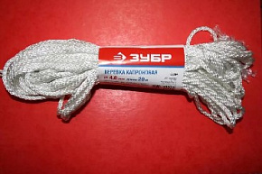 ЗУБР 50204 20м, 4мм, капрон Веревка