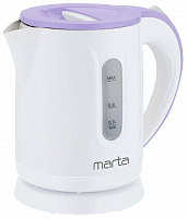 MARTA MT-4637 белый/лиловый (39337) чайник