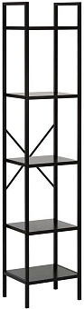 LESET Стилвуд 15 узкий, 5 полок (Черный/Черный)