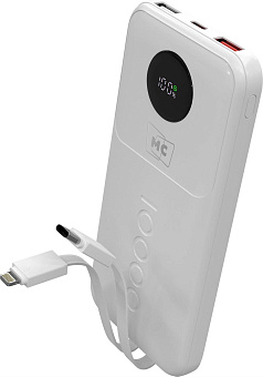 MORE CHOICE (4620202552808) PB35-10 10000mAh 2USB+1Type-C 3.0A 22.5W+PD20W+QC3.0, белый Powe Bank