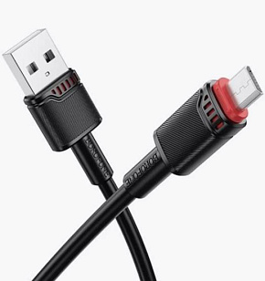 BOROFONE (6941991120725) BX110m USB 2.4A для micro USB - 1 м , черный Кабель